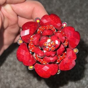 Red flower bracelet
